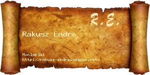 Rakusz Endre névjegykártya