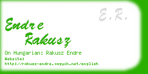 endre rakusz business card